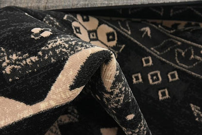 Unique Loom Taftan Collection Border Geometric Tribal Inspired Design Area Rug (9' 0 x 12' 0 Rectangular, Black/ Gray)