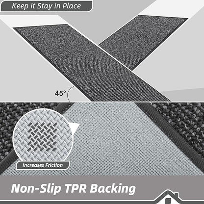BEQHAUSE Hallway Runner Rugs 2.6x8, Hallway Rug Non-Slip Washable(Rolled-Up NO Creases), Runner Rug Absorbent Stain Resist Hall Rug Carpet Runner, Entryway Rugs Floor Mat Laundry Room Rugs, Charcoal