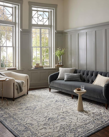 Loloi Magnolia Home by Joanna Gaines Gigi Collection GIG-02 Ivory/Blue 2'-7" x 4' Accent Rug