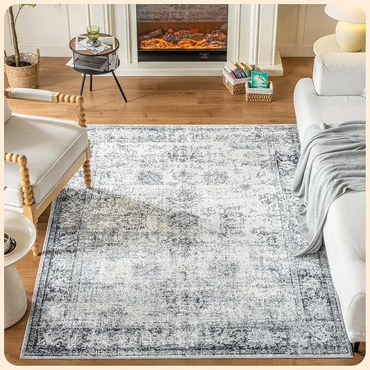 Istana 4x6 Rug - Navy Area Rugs 4x6 - Kid & Pet Friendly Machine Washable Rugs - 4 x 6 Area Rug Non Slip & Non Shedding Area Rug - Foldable Rug for Room for Bedroom