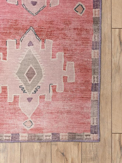 Turkish Rug. Washable Vintage Oriental Antique Inspired Traditional Doormat Small Modern Area Rugs Luxury Entryway Entry Bedroom Bathroom Kitchen (379PP, 2' x 3')