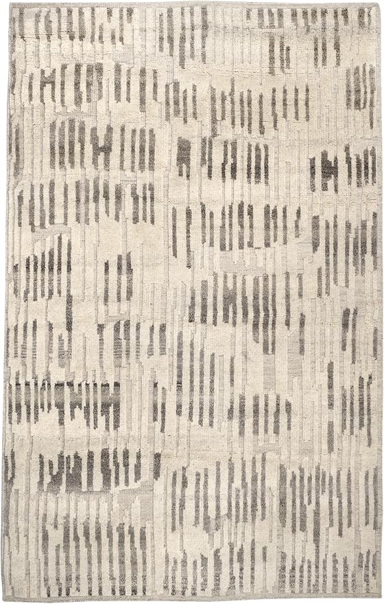 Dash & Albert Hicks Natural Hand Knotted Wool Rug, 8.5 X 11.5 Feet, Ivory Geometric Pattern - Premium Luxury Hotel Quality Soft Breathable Hypoallergenic Machine Washable Easy Care All Season