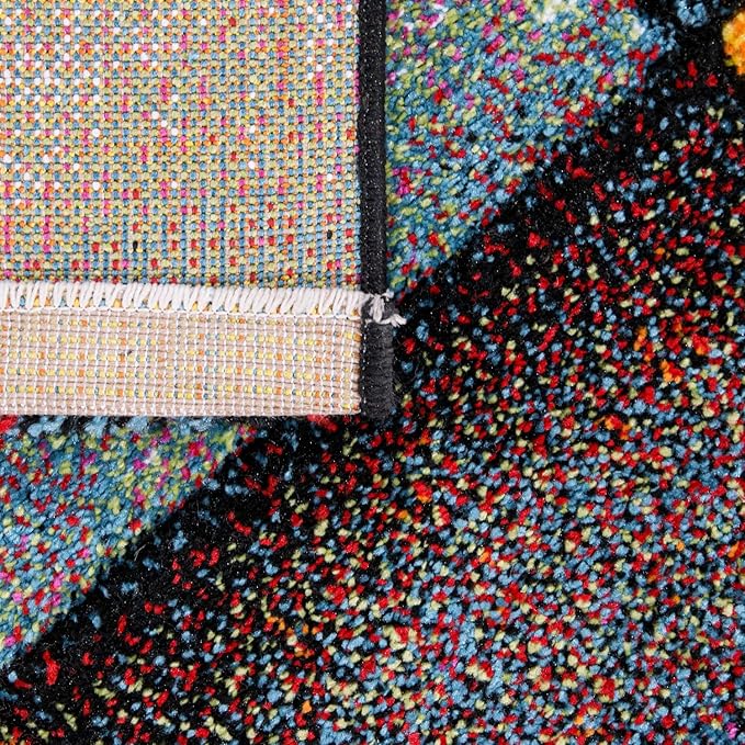 Paco Home Colorful Living Room Rug Checkered Design with Squares Multicolor, Size: 7'10" x 10'10"