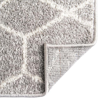 Unique Loom Trellis Frieze Collection Area Rug - Geometric (7' 1" x 10', Light Gray/ Ivory)