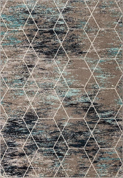 Unique Loom Trellis Frieze Collection Area Rug - Geometric (7' x 10', Blue Multi/ Ivory)