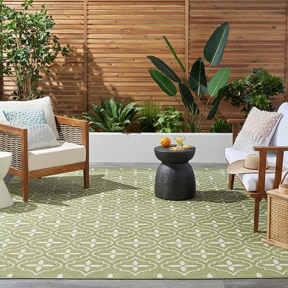 Nourison Home Nourison Essentials Green Ivory 8' x 10' Area Rug - Easy Clean, Non Shedding, Bed Room, Living Room, Dining Room, Kitchen (8' x 10')
