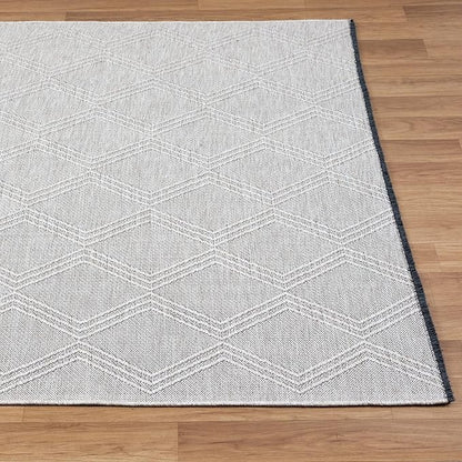 LUXE WEAVERS Modern Farmhouse Beige 9x12 Washable Area Rug, Anti-Slip Diamond Pattern Carpet