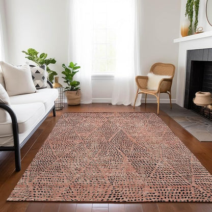 Addison Rugs Chantille ACN591 Salmon 5' x 7'6" Indoor Outdoor Area Rug, Easy Clean, Machine Washable, Non Shedding, Bedroom, Living Room, Dining Room, Kitchen, Patio Rug