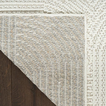 Nourison Home Textured Home Ivory 3'11" x 5'11" Area Rug - Easy Clean, Non Shedding, Bed Room, Living Room, Dining Room, Kitchen (4' x 6')