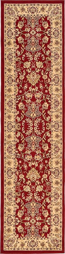 Unique Loom Sialk Hill Collection Area Rug - Washington (2' 7" x 10' Runner Burgundy/Cream)