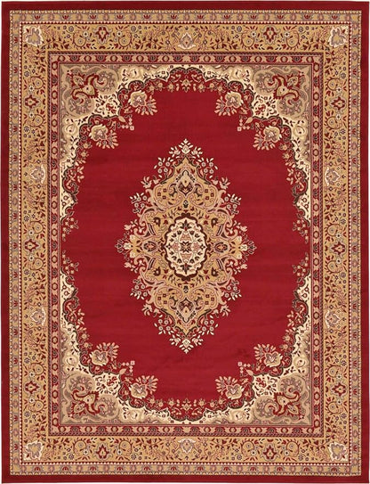 Unique Loom Reza Collection Traditional Persian Style Area Rug, 9 x 12 ft, Burgundy/Ivory