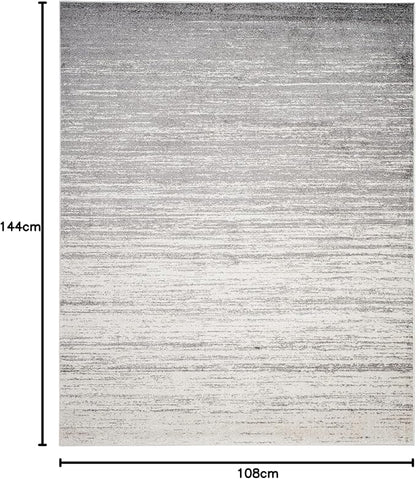 SAFAVIEH Area Rug 9x12 - Adirondack Collection - Large - Ivory & Silver, Modern Ombre Design, Non Shedding & Easy to Clean, Ideal for Living Room, Bedroom, Office, Dining Space (ADR113B)