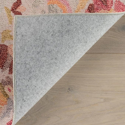 Dash & Albert INES Multi Machine Washable Rug, 6 X 9 Feet, Multicolored/Yellow Floral Pattern
