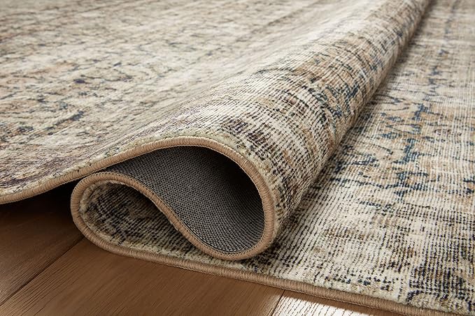 Loloi Amber Lewis Morgan Collection MOG-02 Navy/Sand 2'-3" x 7'-6" 38" Thick Runner Rug feat. CloudPile, Neutral, Room Décor, Vintage Inspired, Livingroom, Bedroom, Dining Area