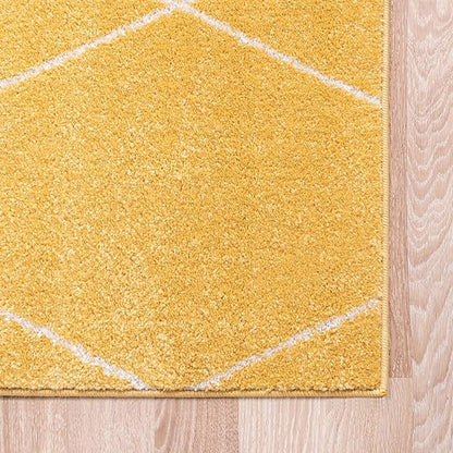 Unique Loom Trellis Frieze Collection Area Rug - Geometric (10' x 13', Yellow/ Ivory)