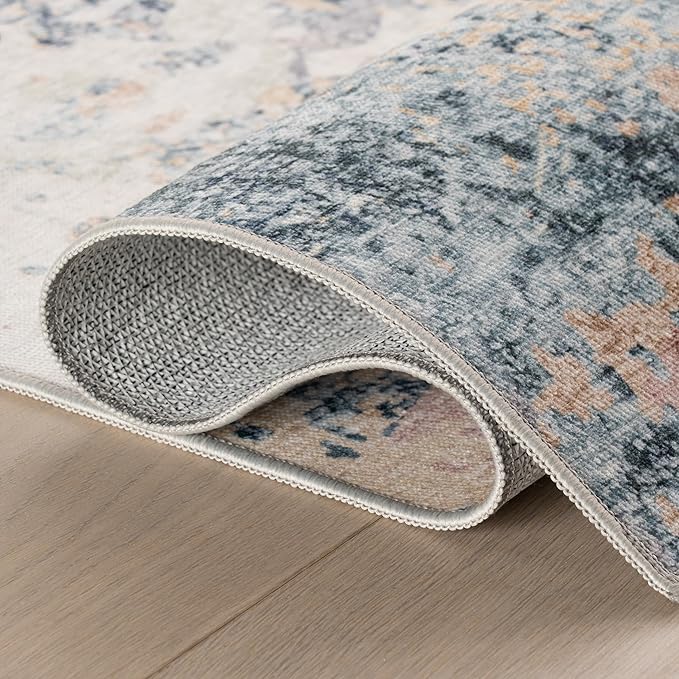 Dash & Albert Blaire Mineral Machine Washable Rug, 4 X 6 Feet, Multicolored Graphic Pattern