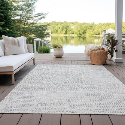 Addison Rugs Chantille ACN591 Silver 9' x 12' Indoor Outdoor Area Rug, Easy Clean, Machine Washable, Non Shedding, Bedroom, Living Room, Dining Room, Kitchen, Patio Rug
