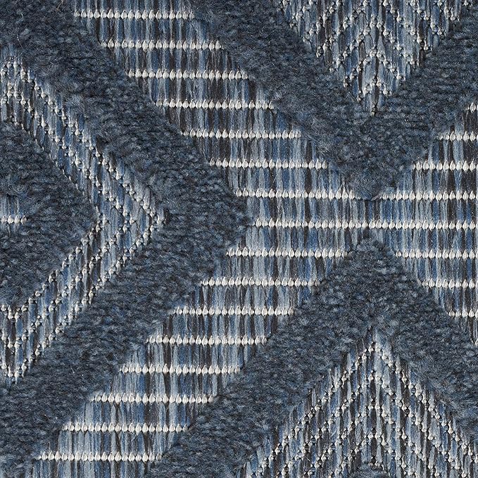 Nourison Home Versatile Navy Blue 4' x 6' Area Rug - Easy Clean, Non Shedding, Bed Room, Living Room, Dining Room, Kitchen (4' x 6')