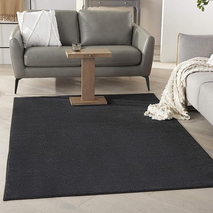 Nourison Home Nourison Essentials Black 6' x 9' Area Rug - Easy Clean, Non Shedding, Bed Room, Living Room, Dining Room, Kitchen (6' x 9')