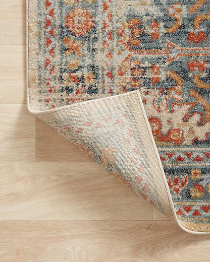 Loloi Jocelyn Collection JOC-03 Mist/Multi 5'-5" x 7'-6" .38" Thick Area Rug