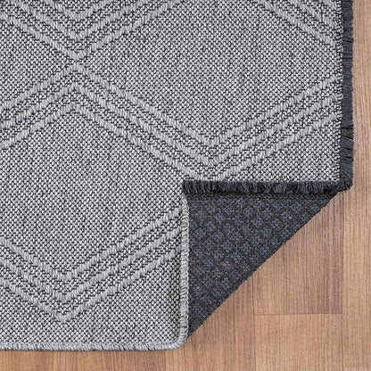 LUXE WEAVERS Modern Farmhouse Gray 6x9 Washable Area Rug, Anti-Slip Diamond Pattern Carpet
