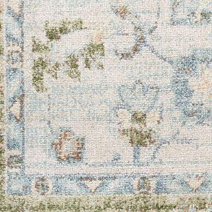 Nourison Home Astra Machine Washable Blue Green 7'10" x 10' Area Rug - Easy Clean, Non Shedding, Bed Room, Living Room, Dining Room, Kitchen (8' x 10')