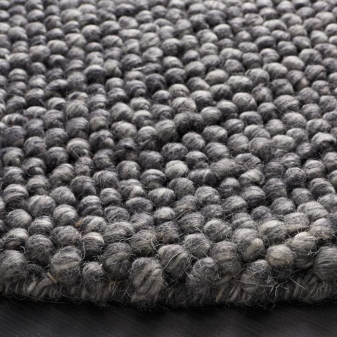 Safavieh Natura Collection Runner Rug - 2' x 14', Dark Grey, Handmade Wool Blend, Textured Design, Ideal for Hallway, Bedroom, Foyer (NAT620H)