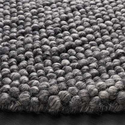 SAFAVIEH Natura Collection Area Rug - 6' Round, Dark Grey, Handmade Wool Blend, Textured Design, Ideal for Living Room, Bedroom, Dining Space (NAT620H)