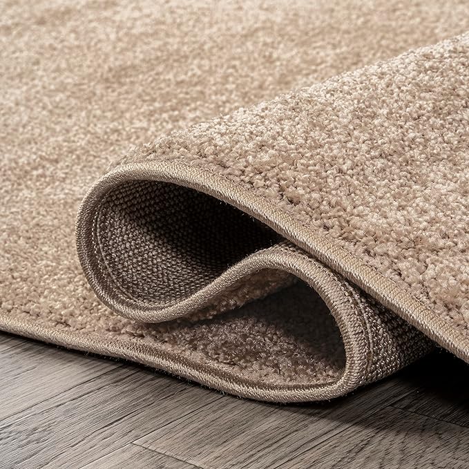 JONATHAN Y Haze Solid Low-Pile Beige 5x8 Oval Indoor Area Rug, Coastal,Bohemian,Minimalist,Classic, Easy-Cleaning for Living Room,Bedroom,Kitchen,Pet Friendly,Non-Shedding (SEU100G-5OV)