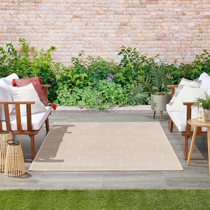 Nourison Home Nourison Essentials Ivory Beige 4' x 6' Area Rug - Easy Clean, Non Shedding, Bed Room, Living Room, Dining Room, Kitchen (4' x 6')