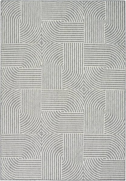 Nourison Home Textured Home Charcoal Ivory 5'3" x 7' Area Rug - Easy Clean, Non Shedding, Bed Room, Living Room, Dining Room, Kitchen (5' x 7')