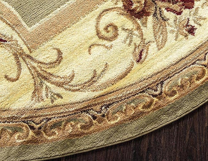 Unique Loom Versailles Collection Area Rug - Henry (5' 3" Round Green/Cream)