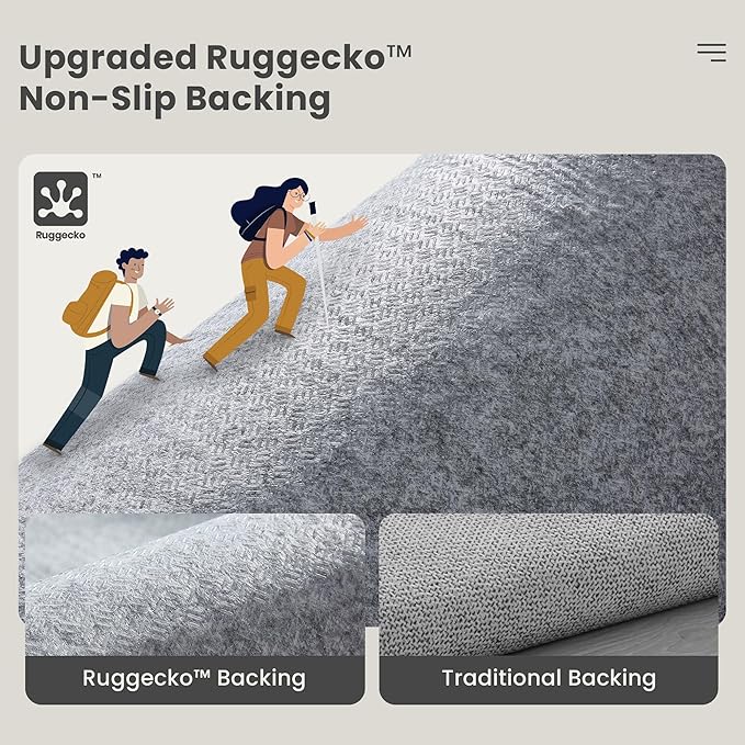 Valenrug Washable Rugs 6x9 - Stain Resistant 6x9 Area Rugs for Living Room, Non Slip High-Low Pile Textured Area Rugs for Bedroom, Folable Machine Washable Area Rug (6'x9', Beige)