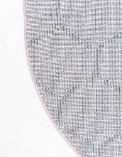 Rugs.com Lattice Frieze Collection Rug – 3' 3 x 5' 3 Oval Light Pink Medium Rug Perfect for Living Rooms, Large Dining Rooms, Open Floorplans