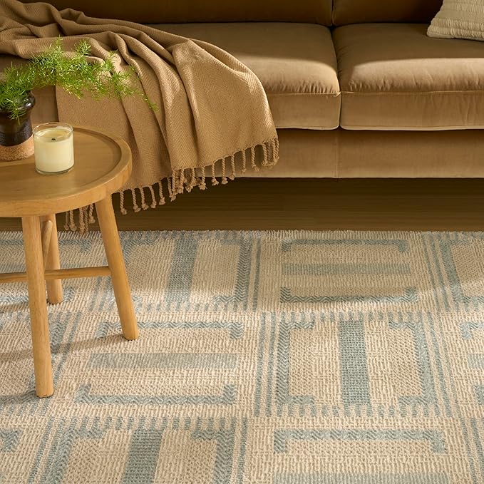 Nourison Home Nordic Ivory Blue 5' x 7' Area Rug - Easy Clean, Non Shedding, Bed Room, Living Room, Dining Room, Kitchen (5' x 7')
