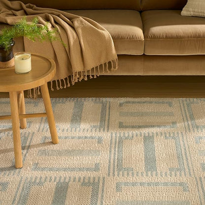 Nourison Home Nordic Ivory Blue 5' x 7' Area Rug - Easy Clean, Non Shedding, Bed Room, Living Room, Dining Room, Kitchen (5' x 7')