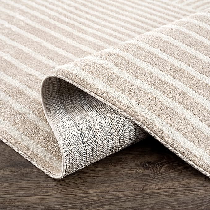 Abani Area Rug for Living Room -Nuevo 4' x 6' Beige Arch Pattern Area Rug, Soft and Durable Living Room Rug, Stain and Fade Resistant, Chic Modern Design, Pet & Kid Friendly