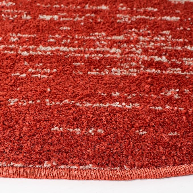 SAFAVIEH Adirondack Collection Area Rug - 4' Round, Orange & Grey, Modern Ombre Design, Non Shedding & Easy to Clean, Ideal for Living Room, Bedroom, Office, Dining Space (ADR113P)