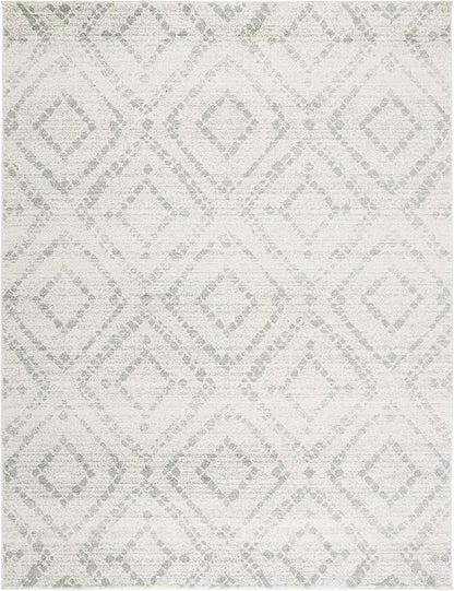 SAFAVIEH Adirondack Collection Area Rug - 10' x 14', Ivory & Green, Contemporary Design, Stain Resistant, Ideal for High Traffic Areas in Living Room, Bedroom & Dining Room (ADR131X-10)