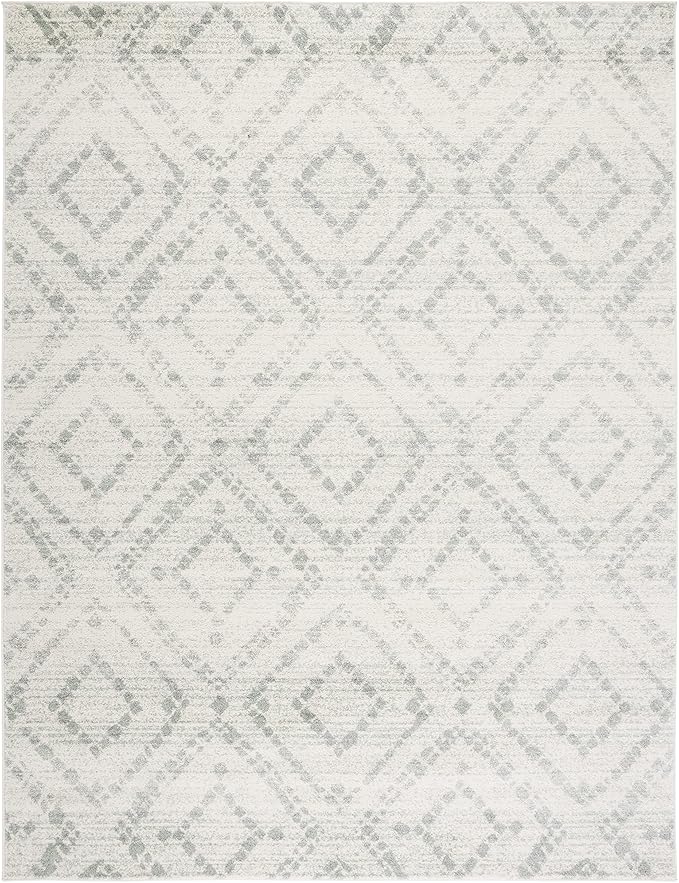 SAFAVIEH Adirondack Collection Area Rug - 11' x 15', Ivory & Green, Contemporary Design, Stain Resistant, Ideal for High Traffic Areas in Living Room, Bedroom & Dining Room (ADR131X-1115)