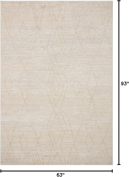 Loloi Kamala Collection KAM-03 Natural/Mist 5'-3" x 7'-9" Area Rug