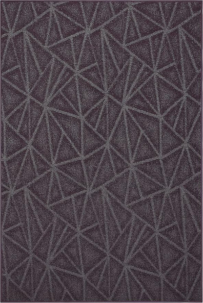 Furnish my Place Geometrical Pattern Indoor/Outdoor Refine Purple Rug, Abstract Area Rug, Home Decor Mat, Contemporary Rug for Living Room, Made in USA -4' x 5' Rectangle