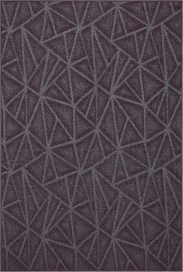 Furnish my Place Geometrical Pattern Indoor/Outdoor Refine Purple Rug, Abstract Area Rug, Home Decor Mat, Contemporary Rug for Living Room, Made in USA -2' x 3' Rectangle