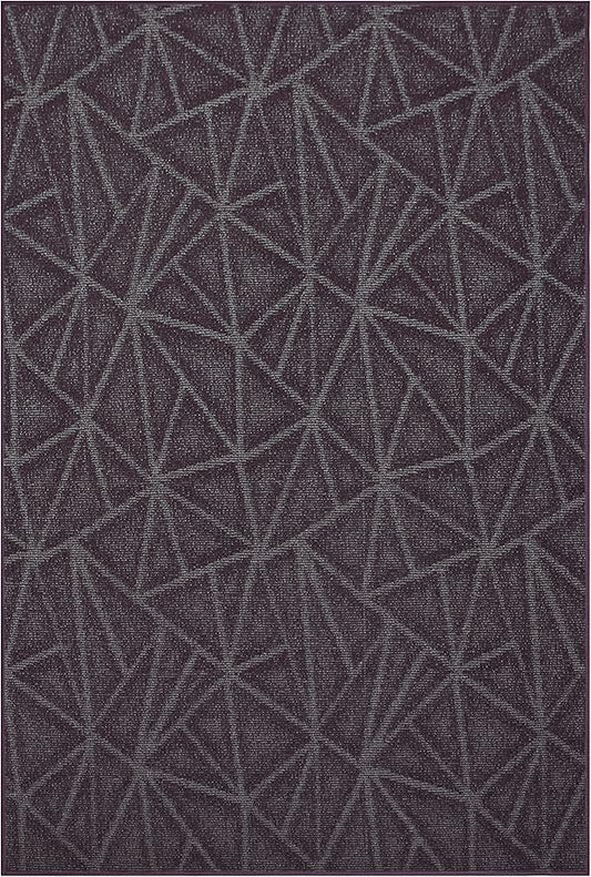 Furnish my Place Geometrical Pattern Indoor/Outdoor Refine Purple Rug, Abstract Area Rug, Home Decor Mat, Contemporary Rug for Living Room, Made in USA -2' x 4' Rectangle
