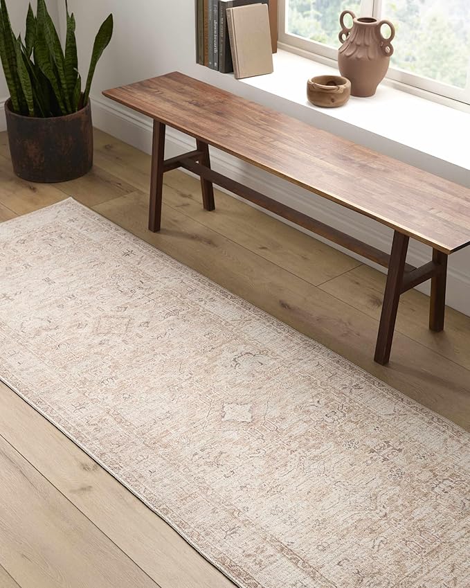 Hauteloom Nakia Living Room, Bedroom Area Rug - Traditional - Beige, Taupe, Ivory - 9'1" x 12'
