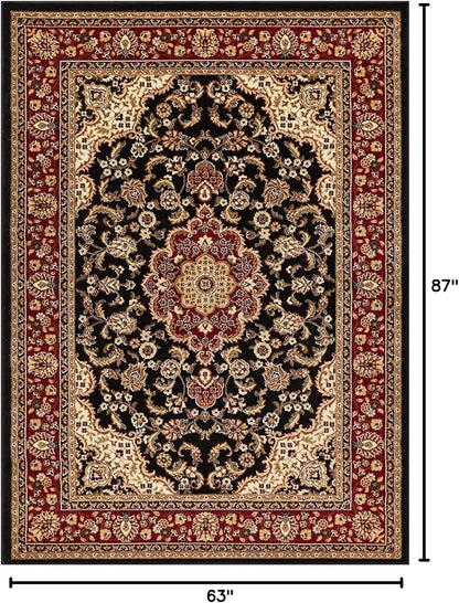Well Woven Barclay Collection Medallion 5x7 Black Area Rug - for Living Room, Bedroom, and Dining Room