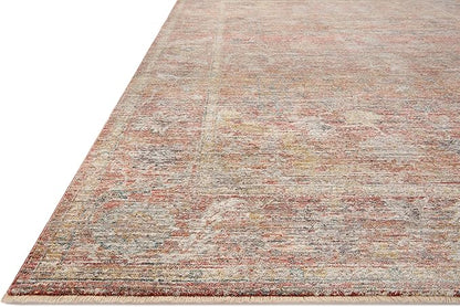 Loloi Magnolia Home by Joanna Gaines Millie Collection MIE-04 Sunset/Multi 9'-6" x 9'-6", .25" Pile Height, Round Area Rug