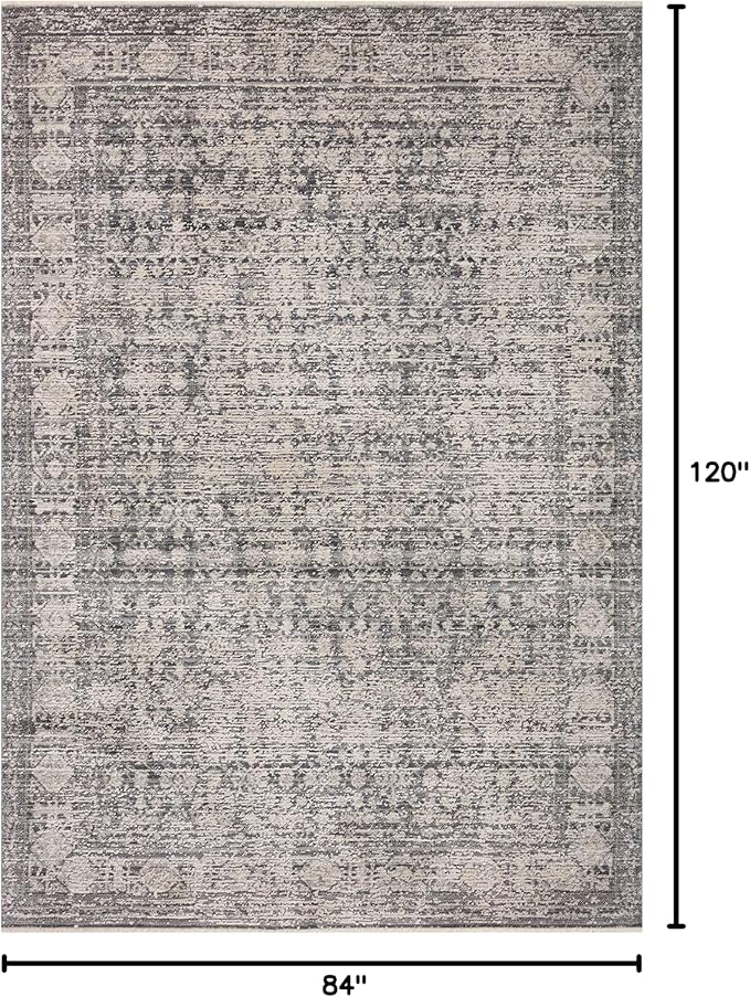 Loloi Amber Lewis Alie Collection ALE-03 Charcoal/Dove 7'-10'' x 10', .13'' Pile Height, Area Rug