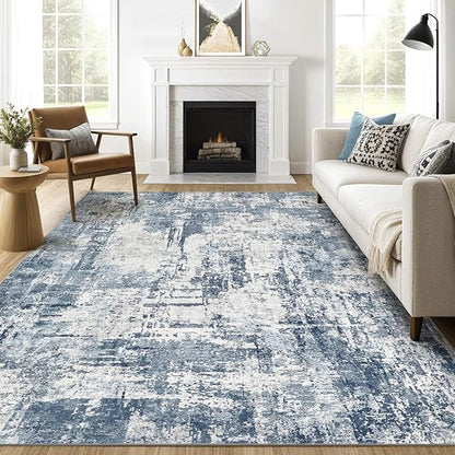 10X14 Area Rugs Living Room: Washable Large Abstract Soft Rug Stain Resistant Indoor Non-Slip Carpet for Men Modern Home Enthusiasts Aged 25-45 - High Traffic Areas - Bedroom Office Playroom