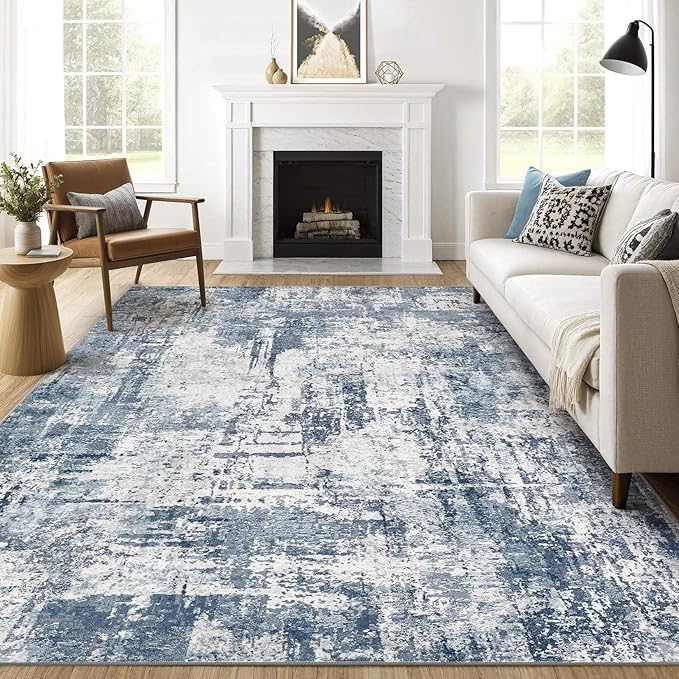 8x10 Area Rugs Living Room: Washable Large Abstract Soft Rug Stain Resistant Indoor Non-Slip Carpet for Men Modern Home Enthusiasts Aged 25-45 - High Traffic Areas - Bedroom Office Playroom